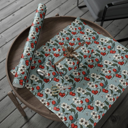 Chic Vintage Gift Wrapping Papers with Cherry Blossoms