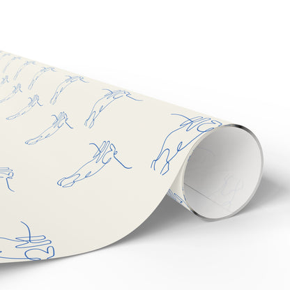 Blue Line Drawn Dog Design