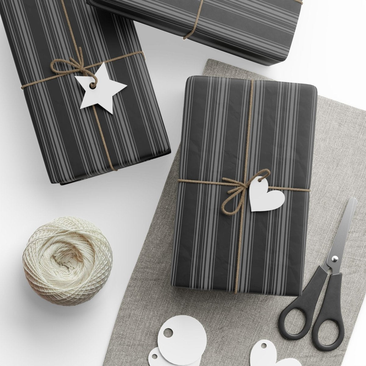 Midnight Pinstripes – Minimal Masculine Wrapping Paper