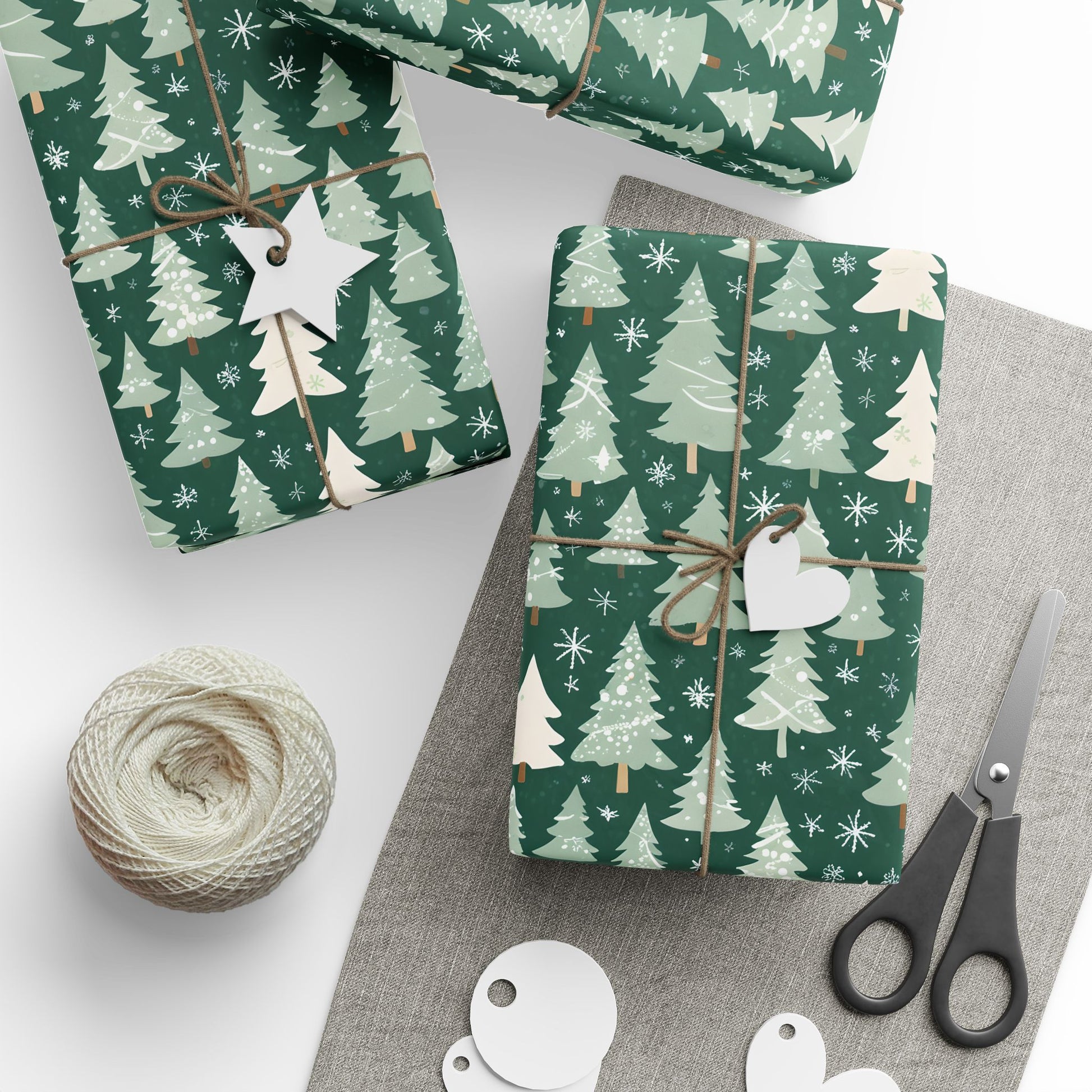 Evergleam Dreams – Snow - Dusted Pine Forest Wrapping Paper