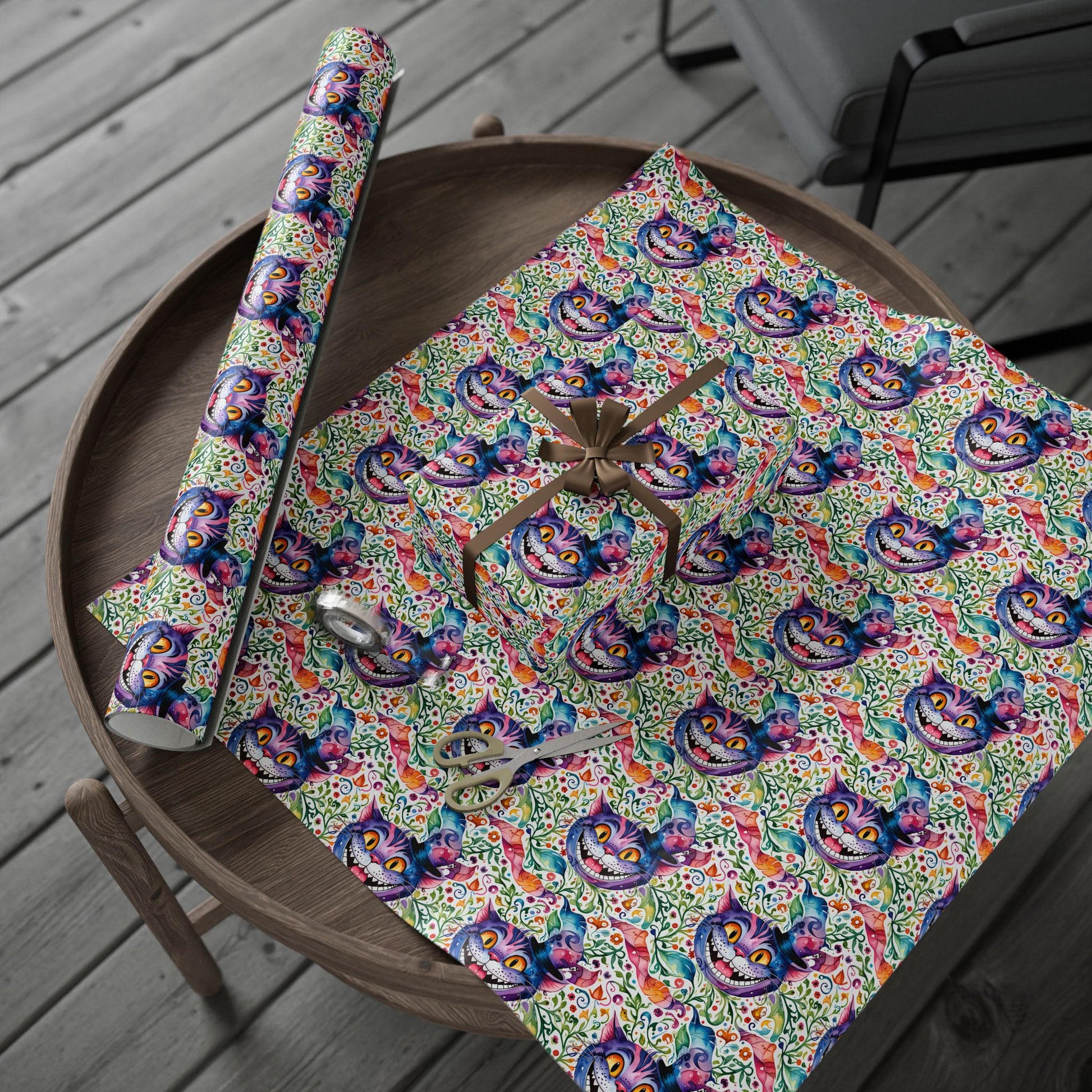 Colorful Cheshire Cat Wrapping Paper