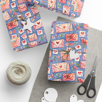 Valentine’s Day Hearts and Letter Wrapping Paper