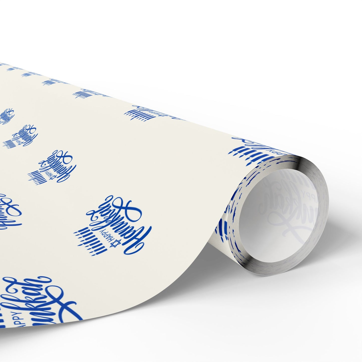 Hanukkah Blue and White Candle Wrapping Papers