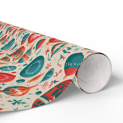 Decked to the Balls – Retro Ornament Wrapping Paper