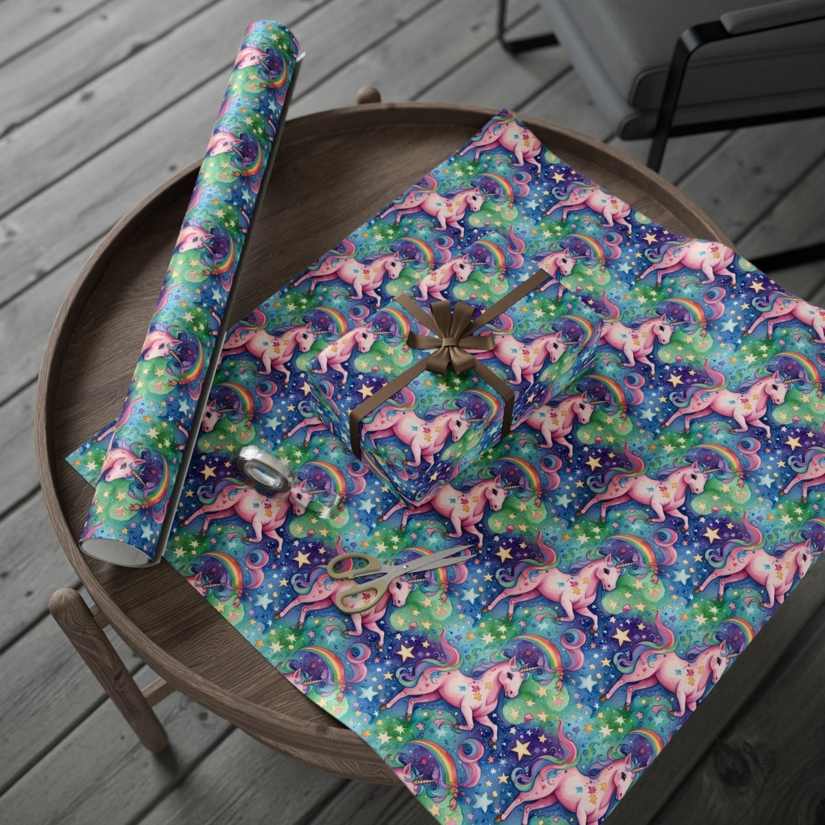 Magical Rainbow Stars & Sparkle Unicorn Wrapping Papers