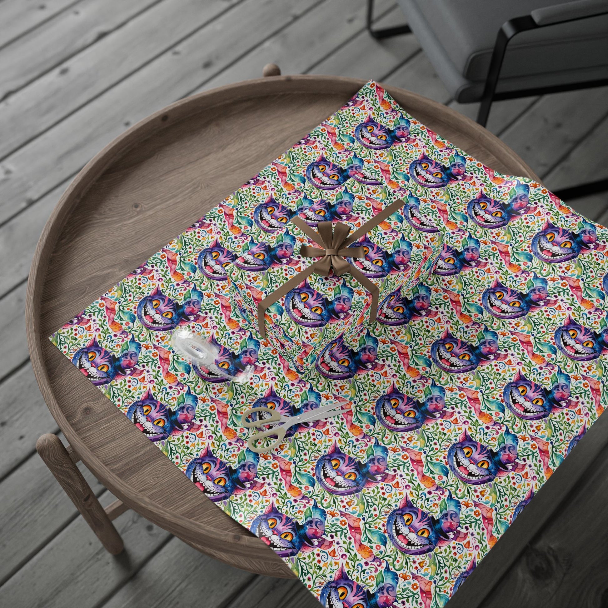 Colorful Cheshire Cat Wrapping Paper