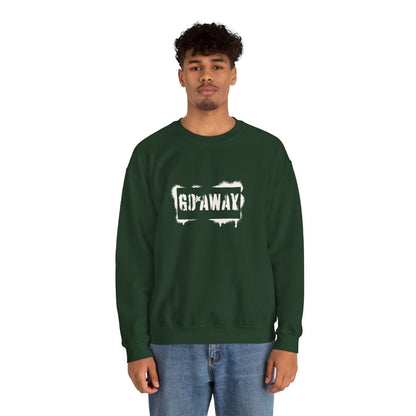 Crewneck Sweatshirt - 'Go Away' Stencil Graphic Cozy Pullover