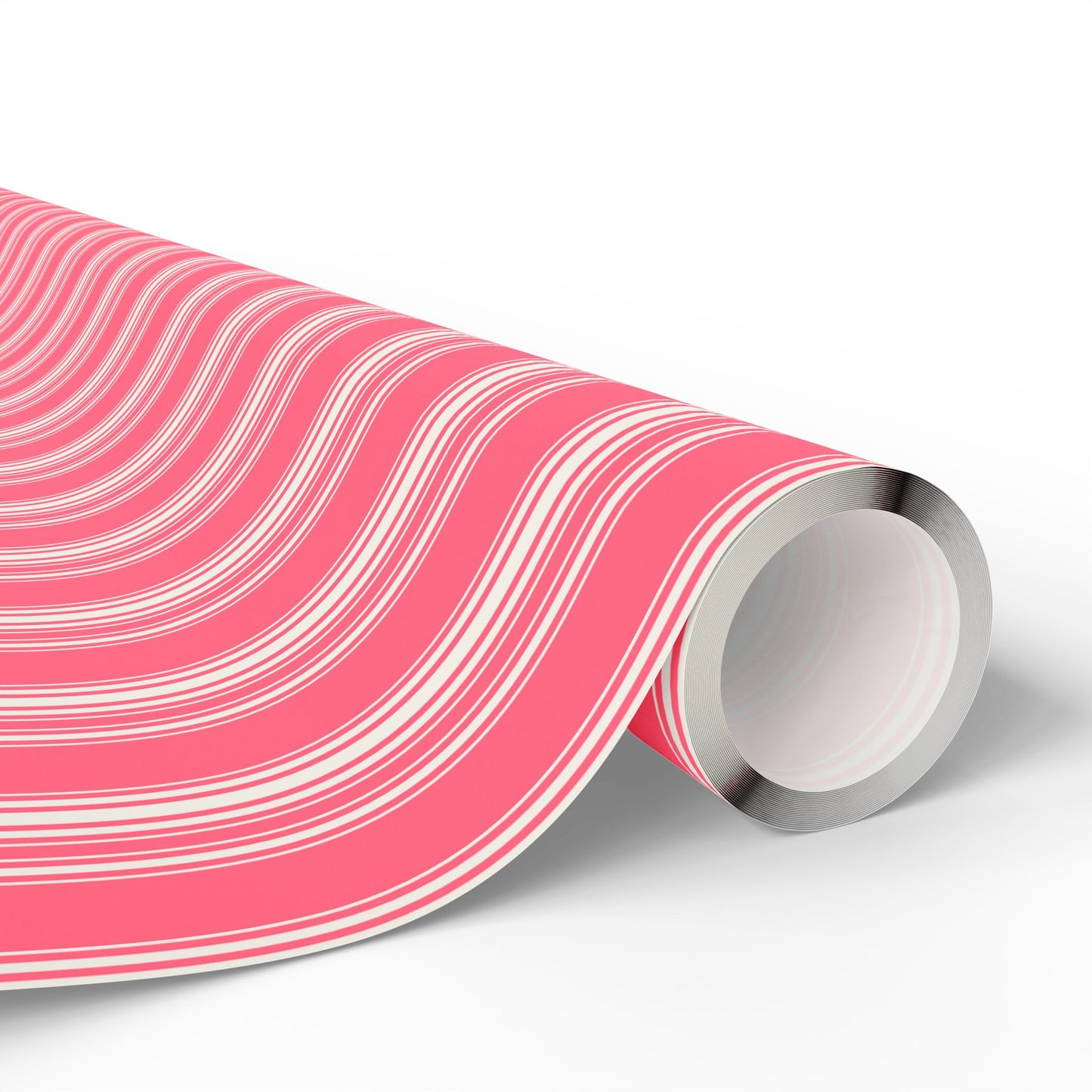 Chic Pink Striped Wrapping Paper