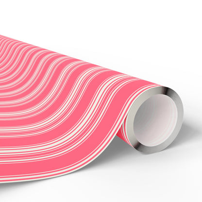 Chic Pink Striped Wrapping Paper