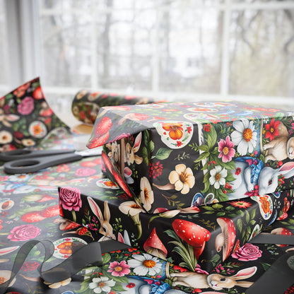 Enchanting Bold Black Gift Wrap - Perfect for Book Lovers