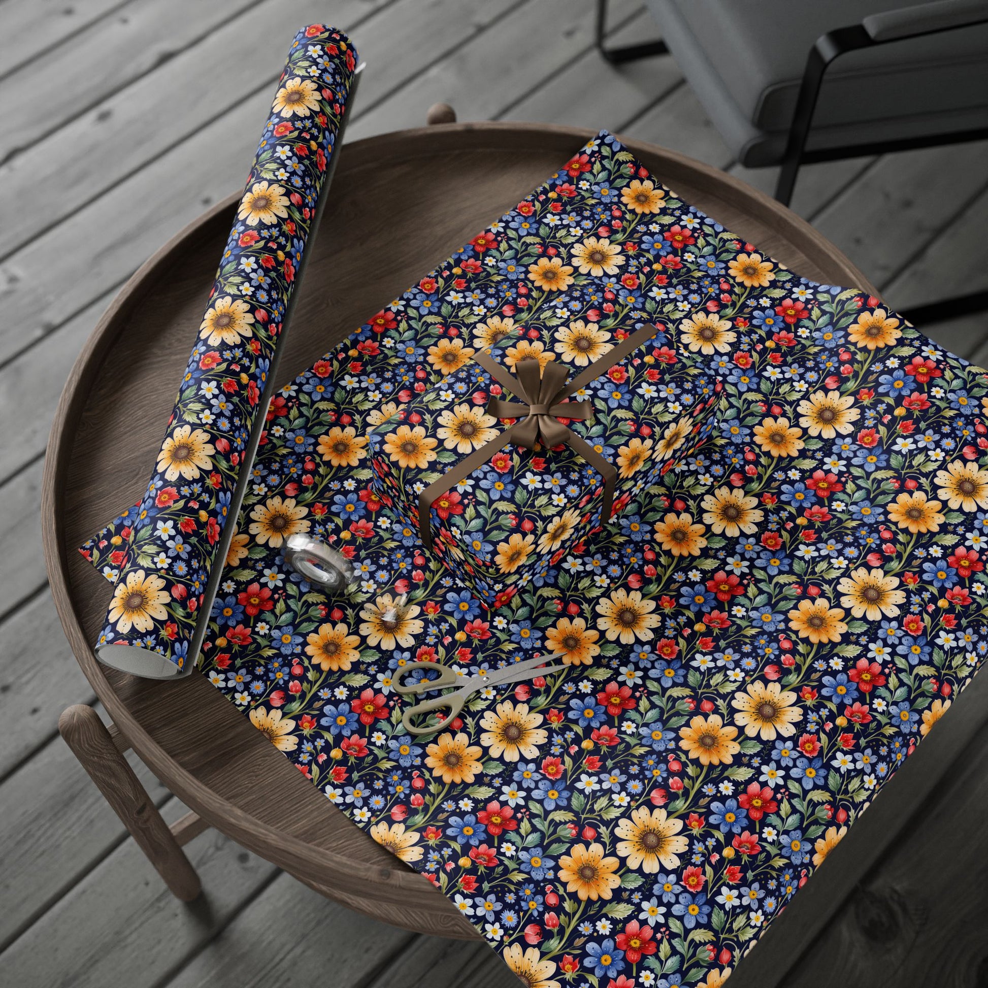 Colorful Floral on Black Background