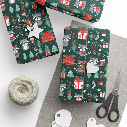 Trash Panda Tidings – Mischievous Raccoon Christmas Wrapping Paper