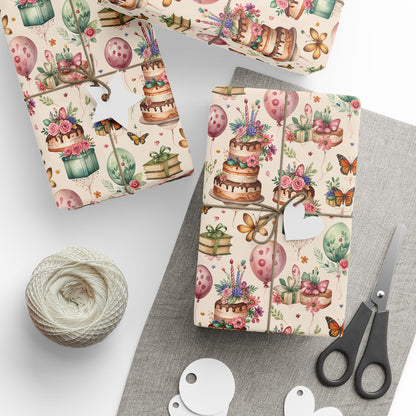 Charming Botanical Birthday Gift Wrap