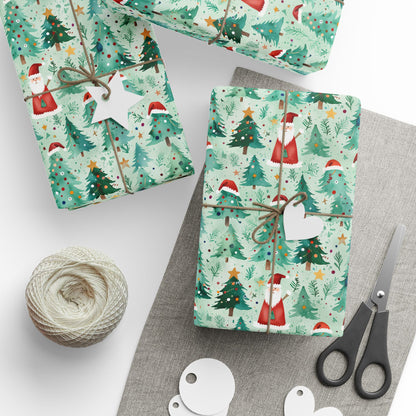 Tree - mendously Jolly – Santa & Spruce Holiday Wrapping Paper