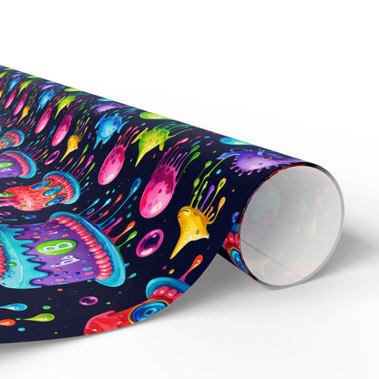 Colorful Martian Party Wrapping Paper