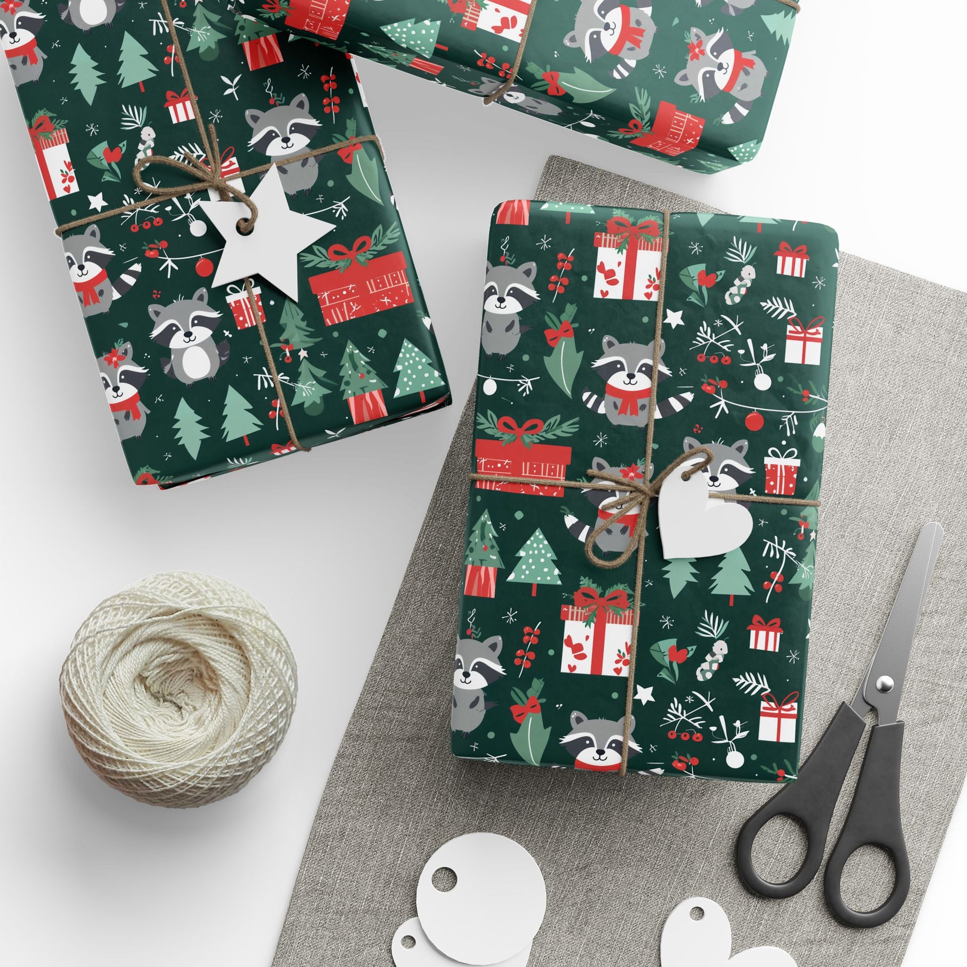 Trash Panda Tidings – Mischievous Raccoon Christmas Wrapping Paper