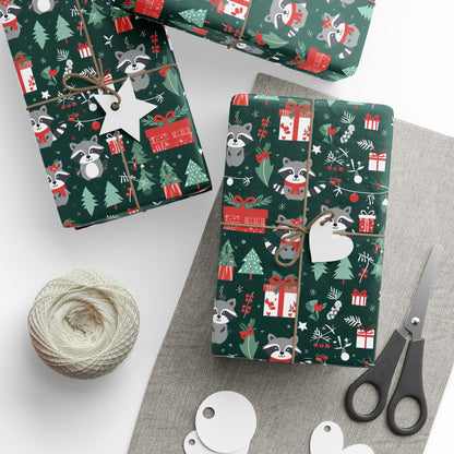 Trash Panda Tidings – Mischievous Raccoon Christmas Wrapping Paper