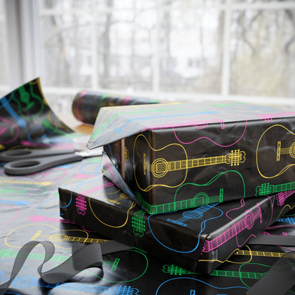 Wrapping Paper - Neon Guitar Design