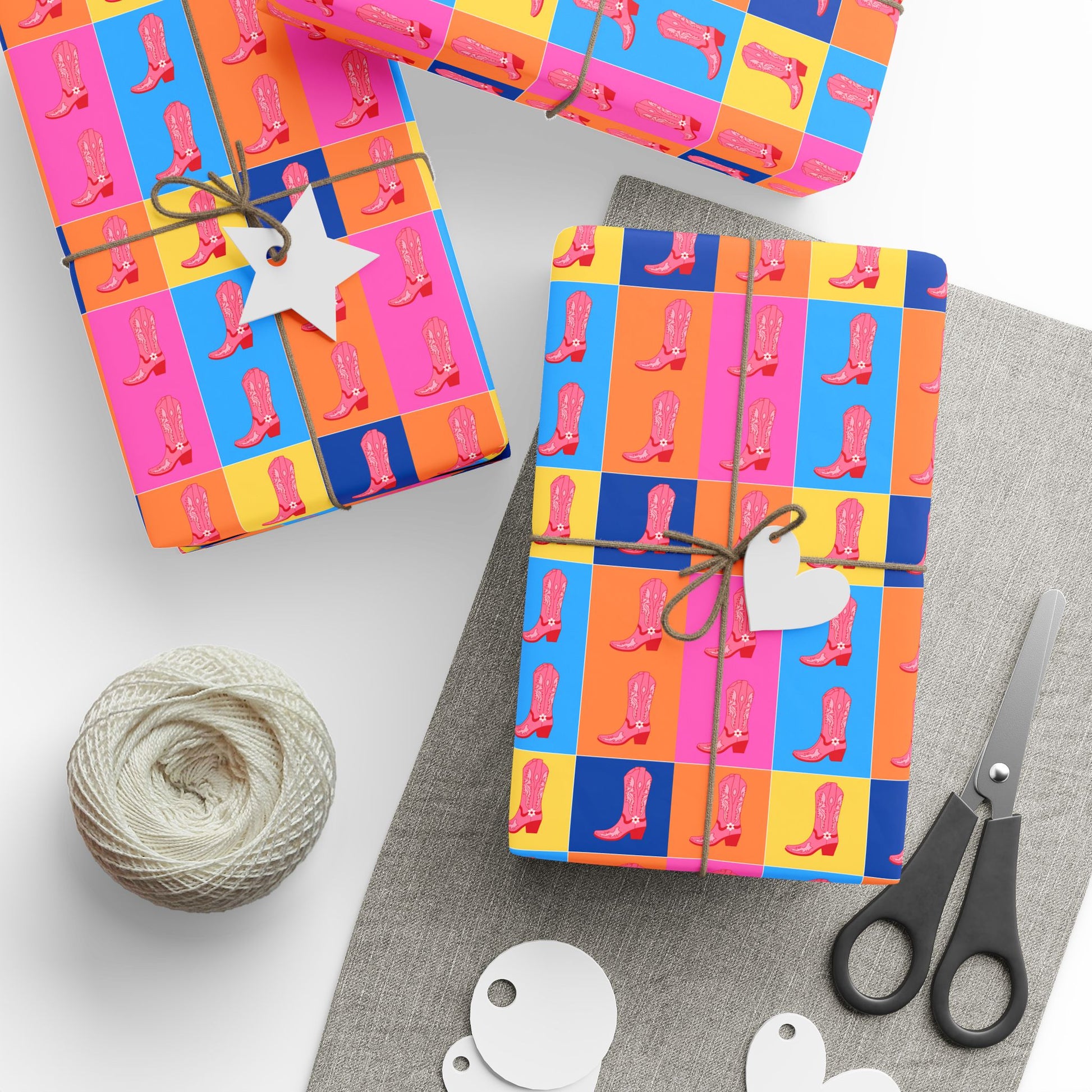 Fun and Colorful Boot Wrapping Paper