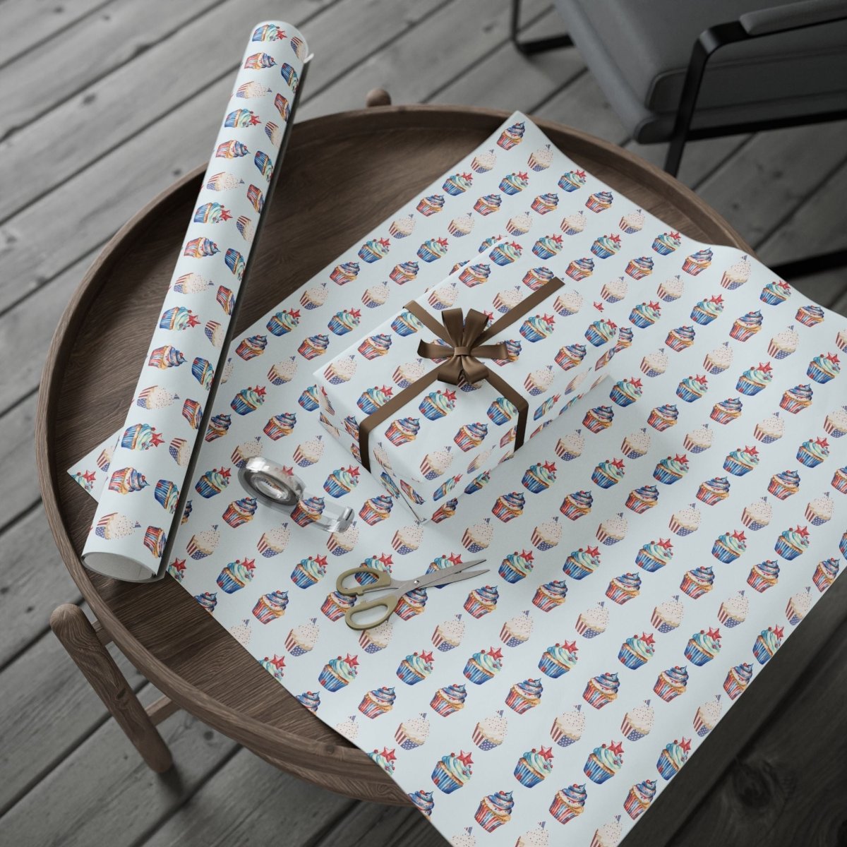 Festive 4th of July Cupcake Wrapping Paper
