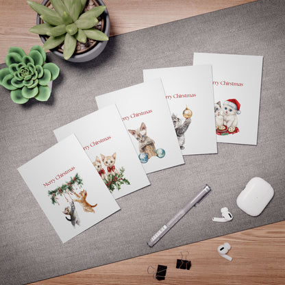Funny Christmas (Cats - Set 2) Greeting Card Pack | Set of 5 Holiday Cards | Cute & Cheeky Christmas Cards