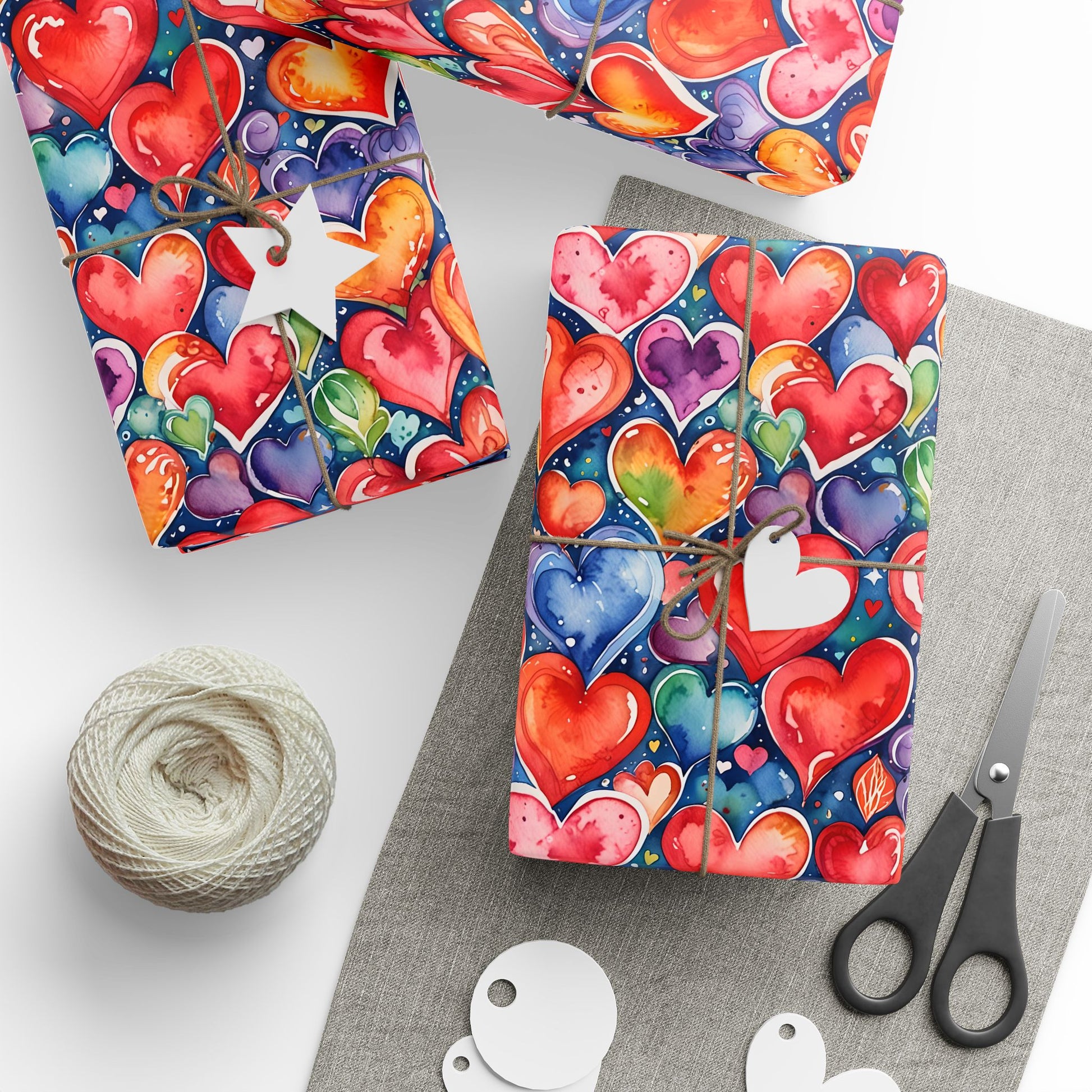 Vibrant Love Heart Gift Wrap