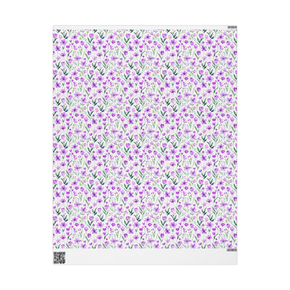 Purple Floral Gift Wrap Rolls