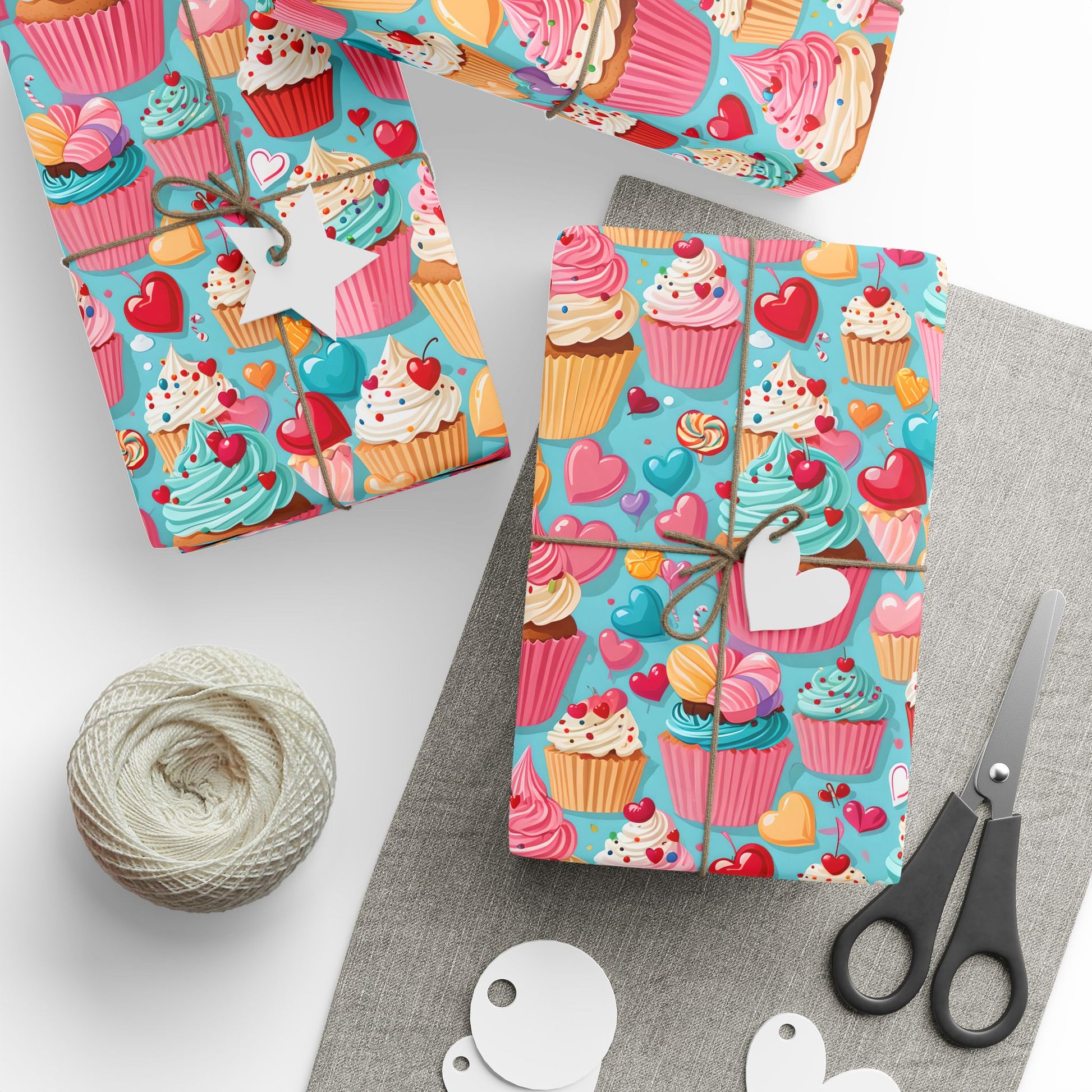 Valentines Cupcake Gift Paper