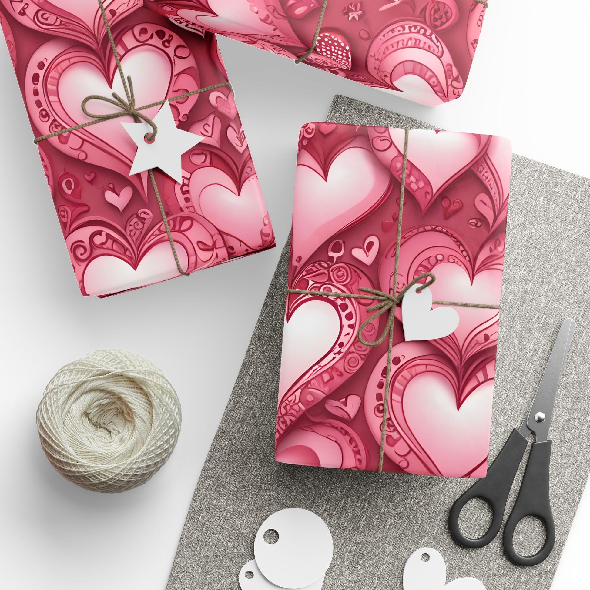 Sweet Pink Heart Print Gift Wrap for Valentine's Day