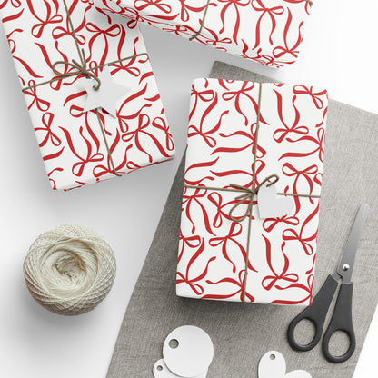 Ribbon Riot – Modern Red Bow Wrapping Paper