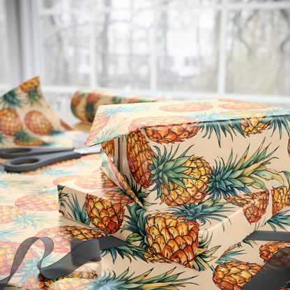 Nostalgic Pineapple Patterned Wrapping Paper