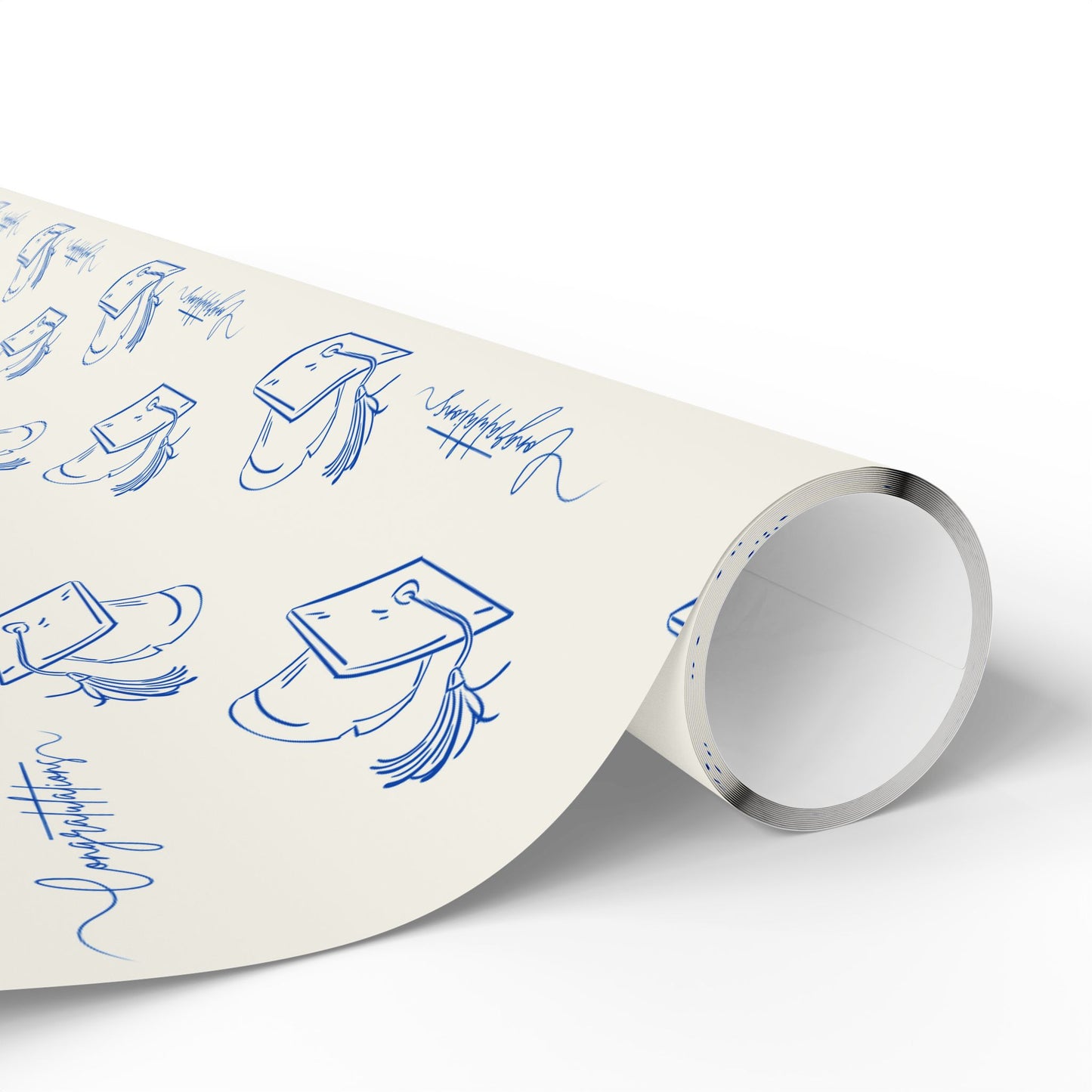 White and Blue Graduation Wrapping Paper