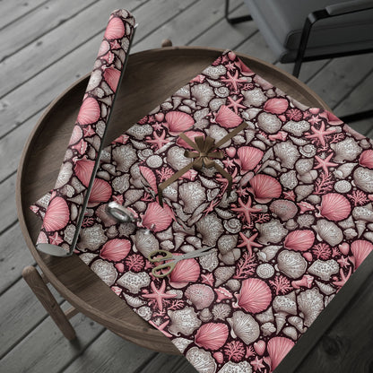 Pink Seashell Beach Theme Wrapping Paper