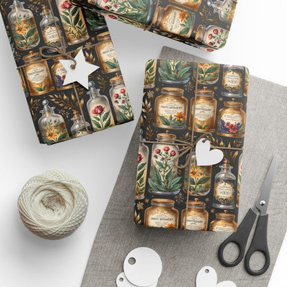 Wrapping Paper - Elegant Apothecary Vintage-Inspired Design