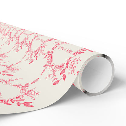 Charming Mrs & Mrs Pink and White Wrapping Paper