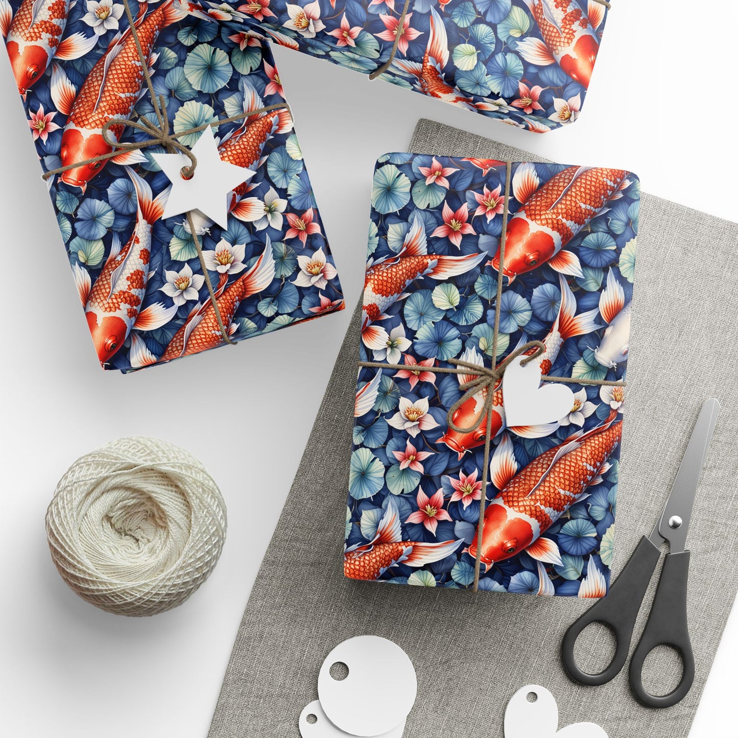 Koi Wrapping Paper – Elegant Blue Koi Fish Gift Paper for Every Occasion