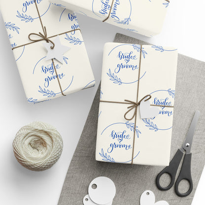 Bride & Groom Gift Wrap in Blue
