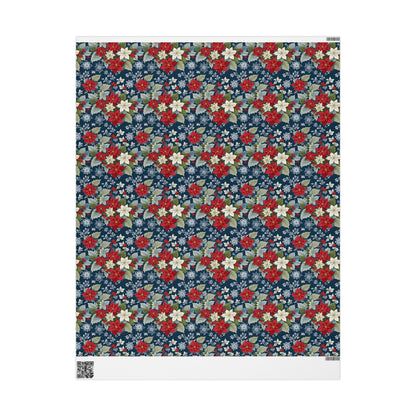 Festive Floral Christmas Wrapping Paper