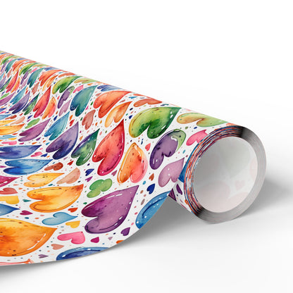 Vibrant Multicolor Heart Wrapping Paper