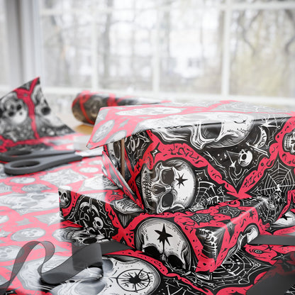 Pink Gothic Skull Wrapping Paper