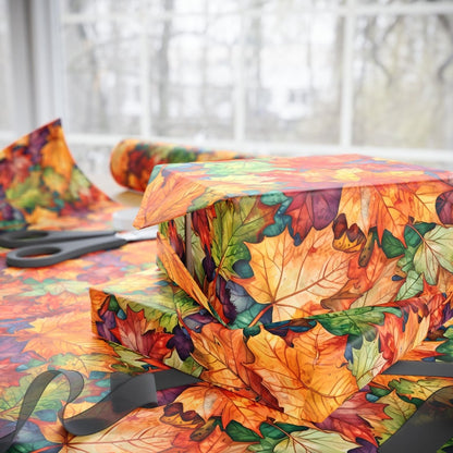 Fall Leaf Wrapping Papers, Autumn Gift Wrap