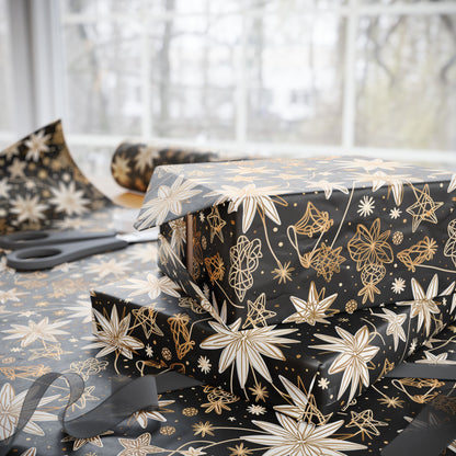 Gilded Twinkle – Luxe Starry Holiday Wrapping Paper