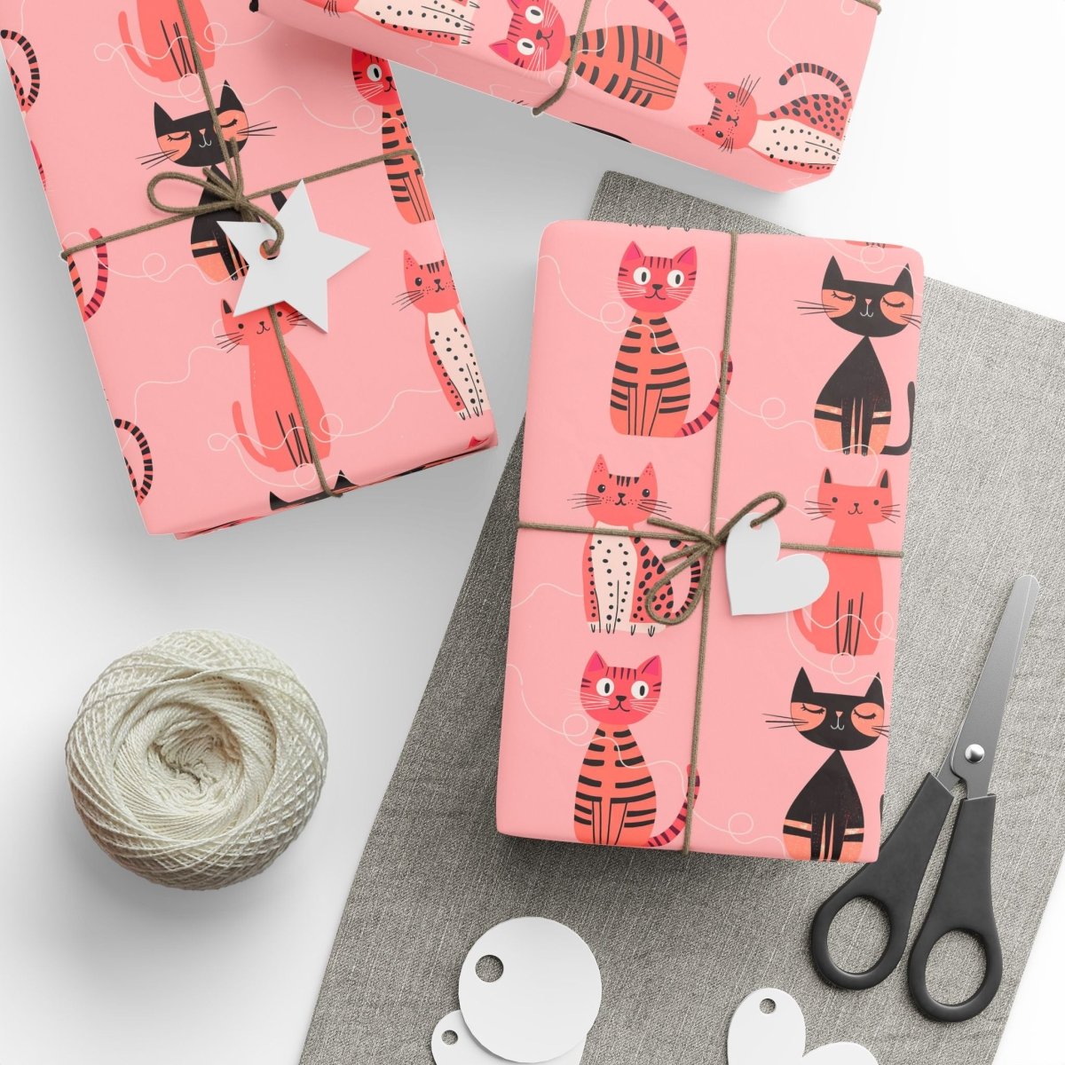 Purrfectly Pink – Playful Cat Wrapping Paper