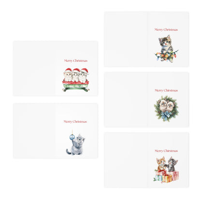 Funny Christmas (Cats - Set 1) Greeting Card Pack | Set of 5 Holiday Cards | Cute & Cheeky Christmas Cards