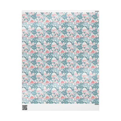 Icy Paws & Peppermint Igloos – Arctic Wonderland Wrapping Paper