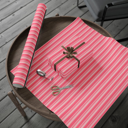 Chic Pink Striped Wrapping Paper