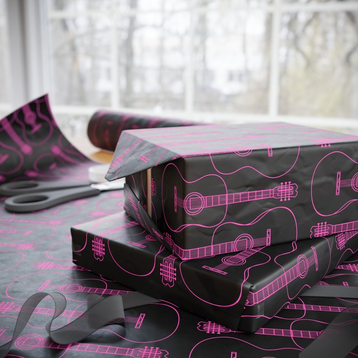 Guitar-themed Gift Wrapping Paper