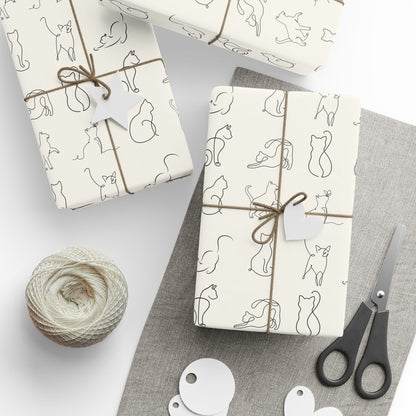 Elegant Minimalist Cat Wrapping Paper