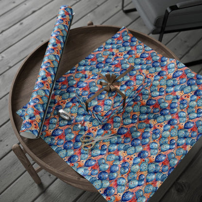 Colorful Blue and Orange Balloon Gift Wrapping Paper