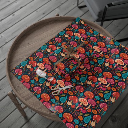 Retro Mushroom Motif Gift Wrap